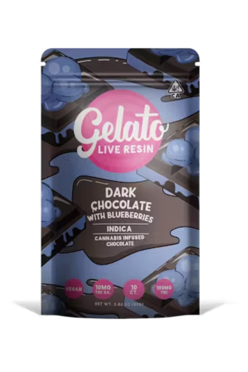 Dark Chocolate with Blueberries Chocolate Bar 100mg